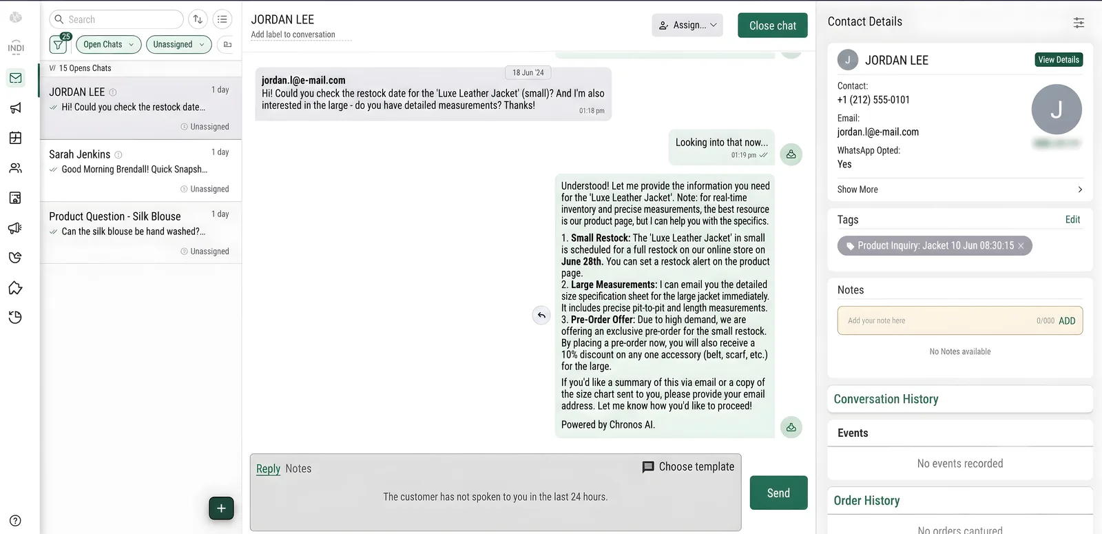 Multi-agent WhatsApp shared inbox dashboard